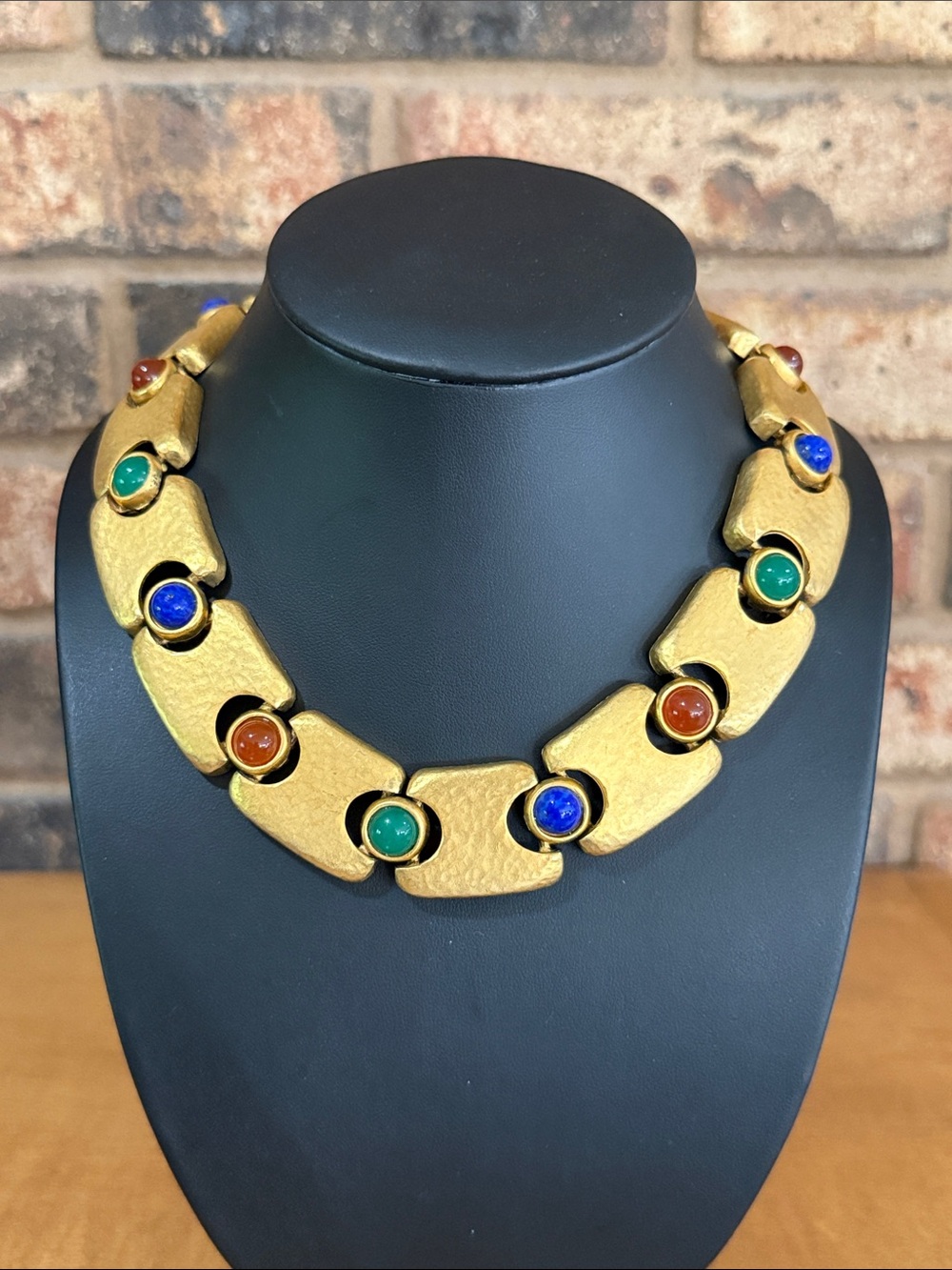 Vintage Runway Gripoix Cabochon Collar Necklace Haute Couture Statement